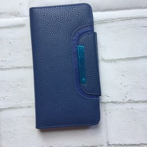 Blue Galaxy Case Clutch . Magnetic closer.